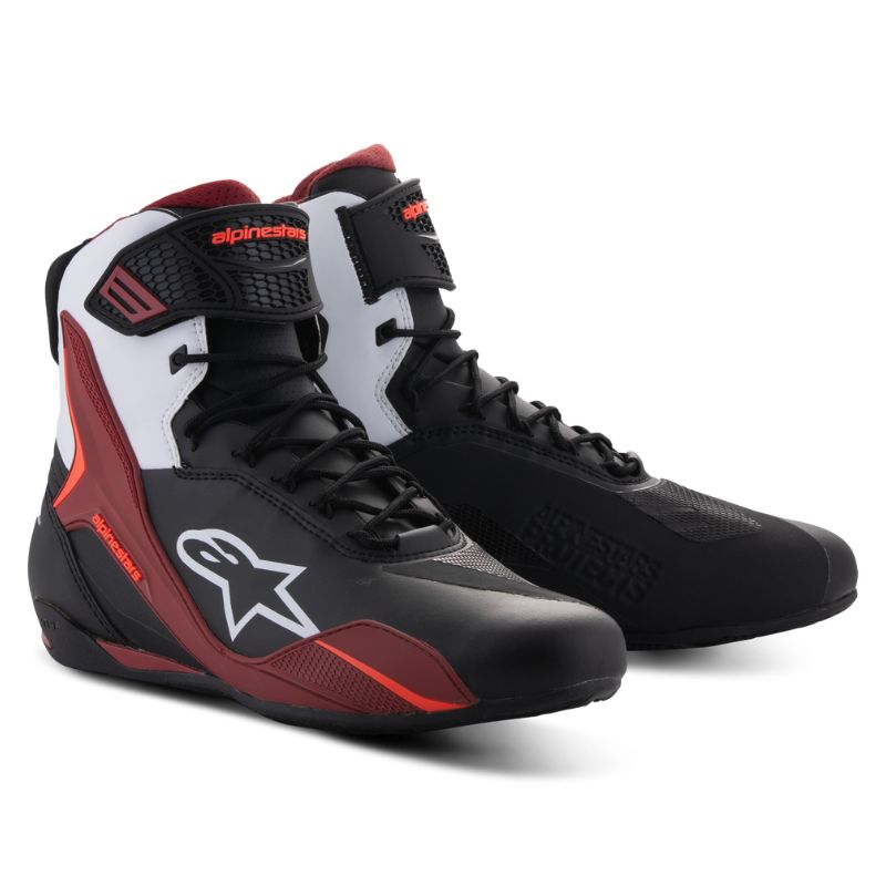 Botas Alpinestars FASTER-4 BLACK WHITE DARK RED - Imagen 2