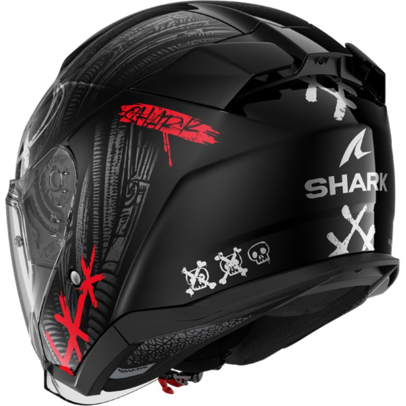 CASCO SHARK SKWAL JET SHIEVER Black Anthracite Red - Imagen 4