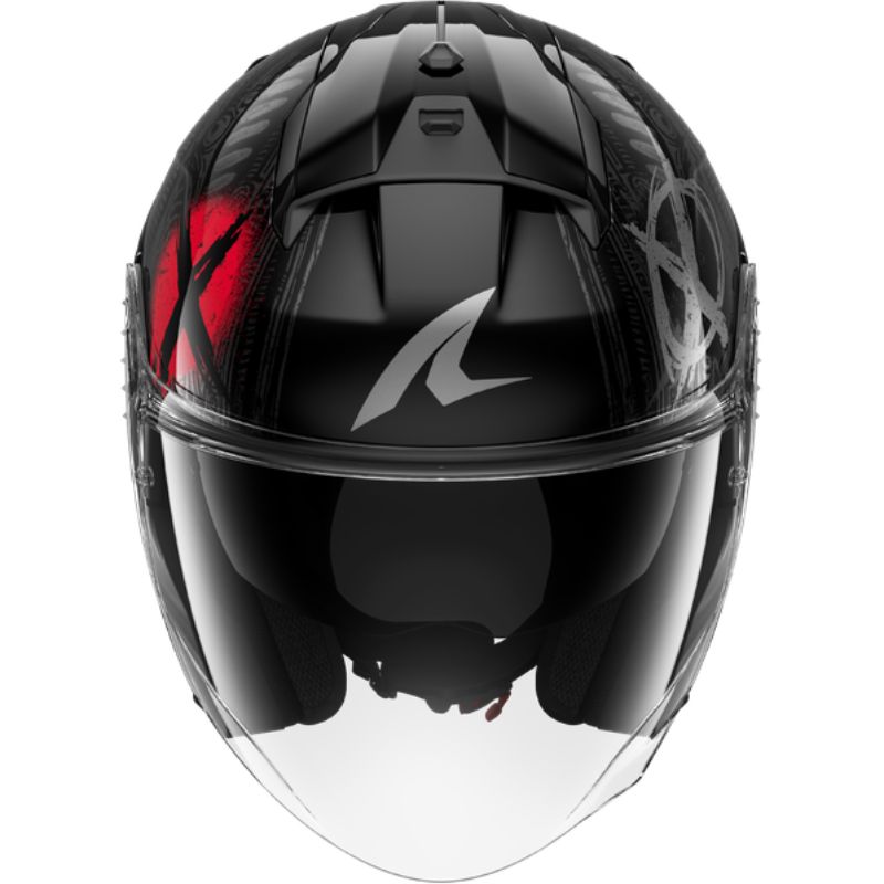 CASCO SHARK SKWAL JET SHIEVER Black Anthracite Red - Imagen 3
